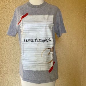 Golden Goose Printed T-Shirt "I Like Mistakes" Grey Small